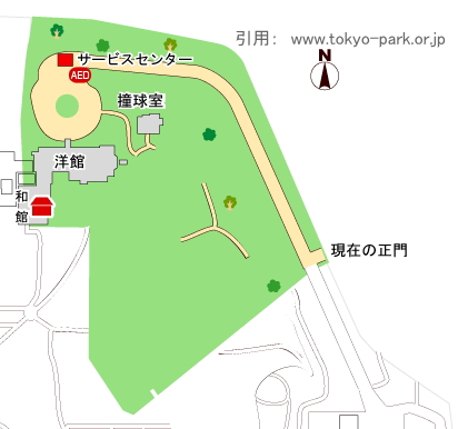 旧岩崎邸庭園の園内マップ