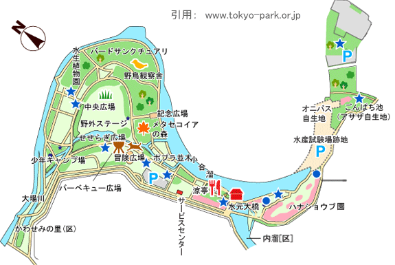 水元公園の園内マップ