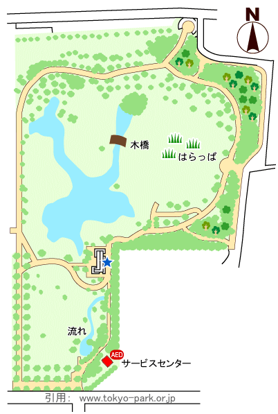 尾久の原公園の園内マップ