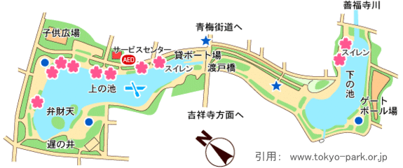 善福寺公園の園内マップ